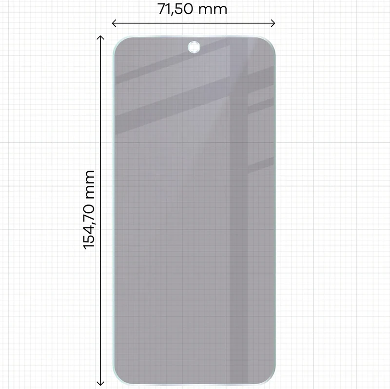 Hybridglas mit Privatschutzfilter für Oppo Reno 15 F, Bizon Hybrid Shadow, Matt