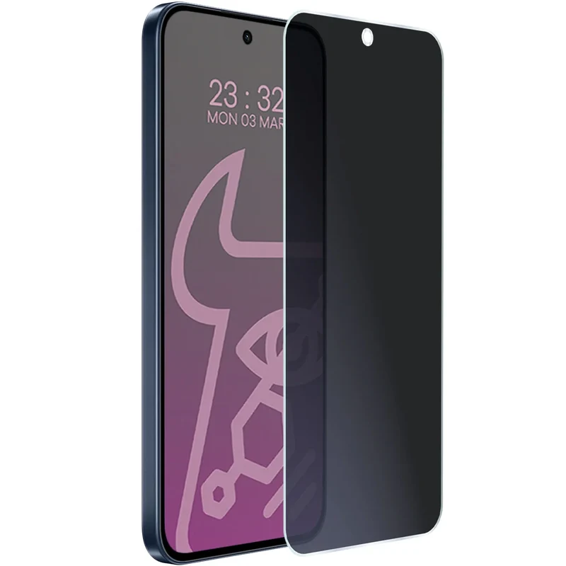 Hybridglas mit Privatschutzfilter für Oppo Reno 15 F, Bizon Hybrid Shadow, Matt