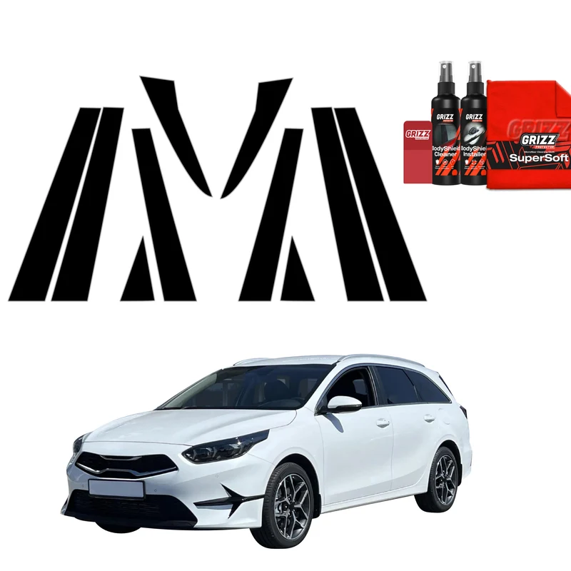 10in1 Schwarze Grizz Protector schutzfolie für B-C-Säule - Kia Ceed Hatchback (2021-2025)