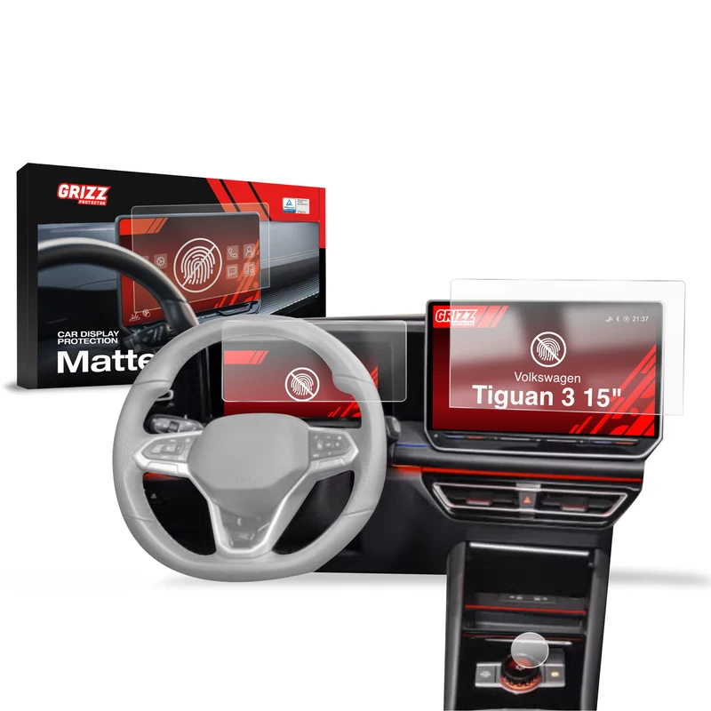 Matte Autodisplayfolie 3in1 für Volkswagen Tiguan 3 15" (2024-2026), Grizz Protector