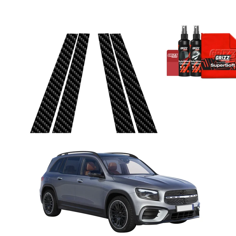 4in1 Kohlenstoff Schutzfolie Grizz Protector für B-C-Säule - Mercedes GLB 200 (2023-2026)