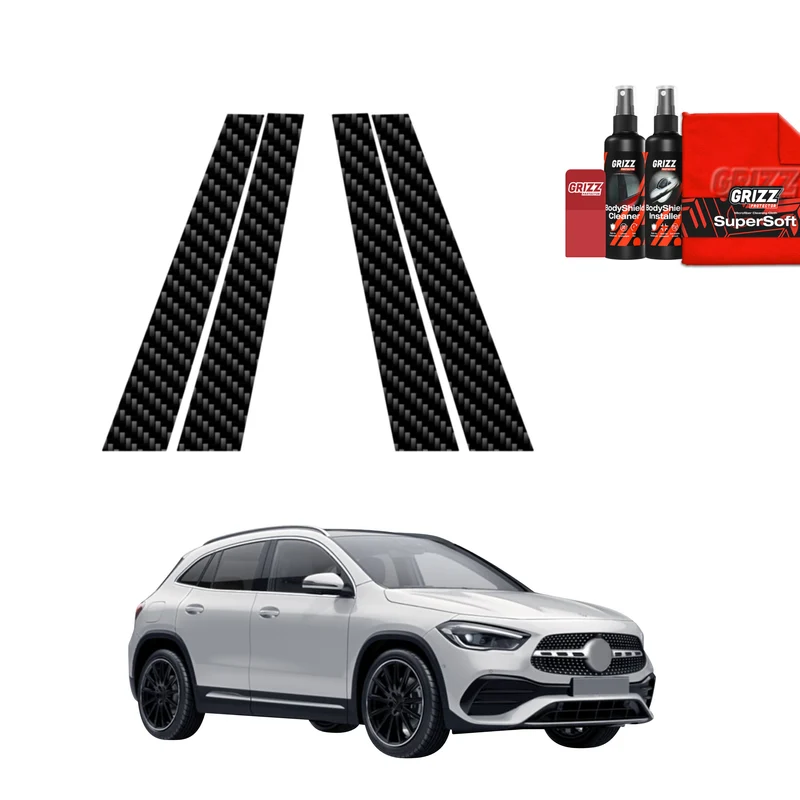 4in1 Kohlenstoff Schutzfolie Grizz Protector für B-C-Säule - Mercedes GLA 200 (2020-2026)