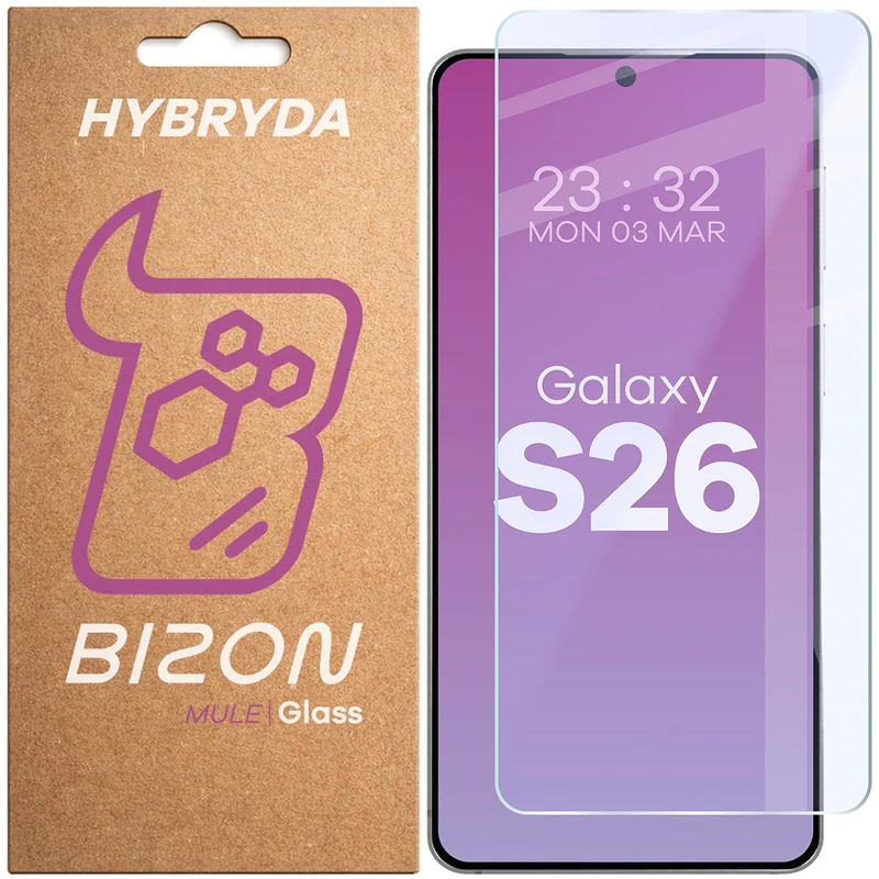 Flexibles Hybridglas für Galaxy S26, Bizon Hybrid Mule