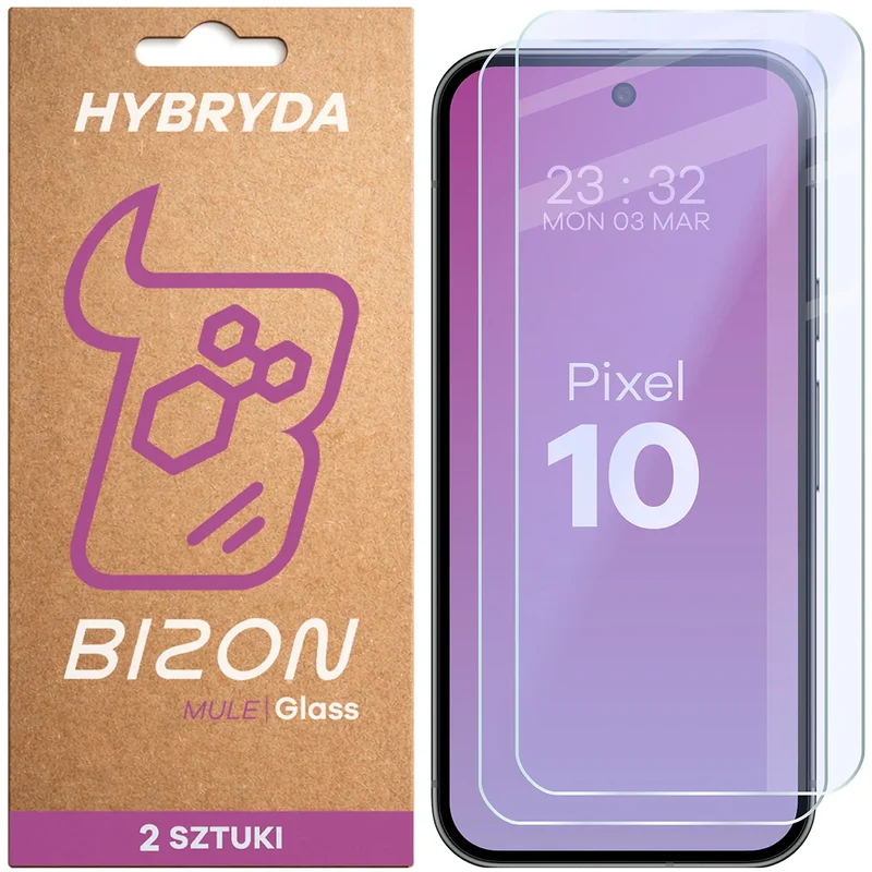 Flexibles Hybridglas für Google Pixel 10, Bizon Hybrid Mule Duo, 2 Stück