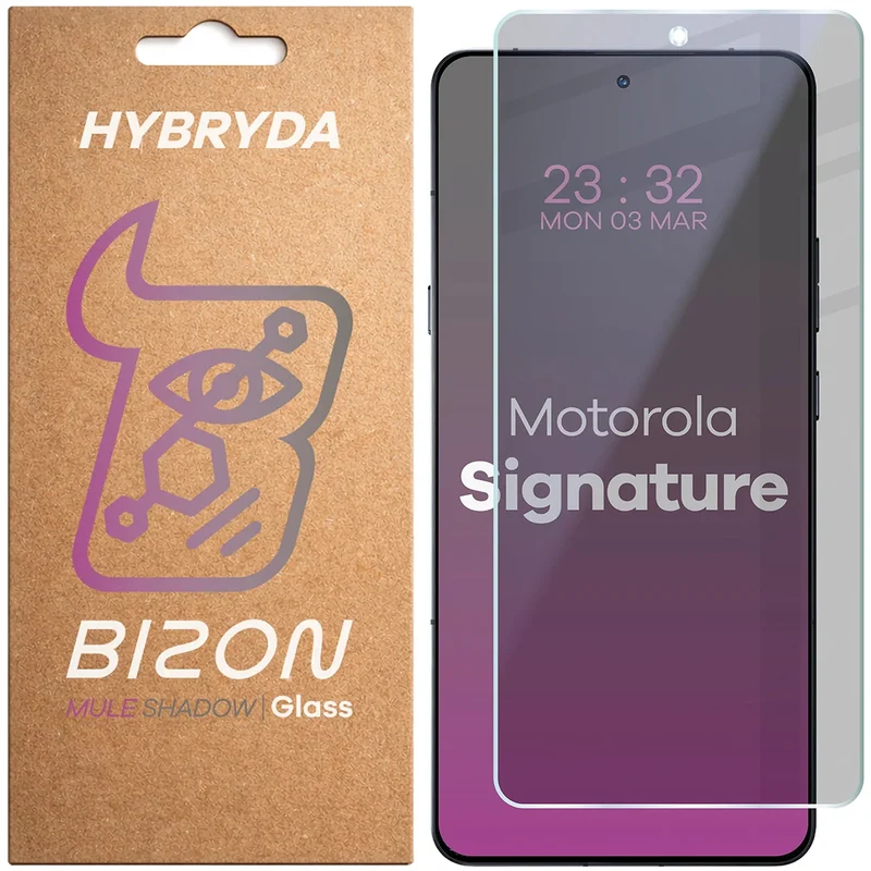 Hybridglas mit Privatschutzfilter für Motorola Signature, Bizon Hybrid Shadow, Matt