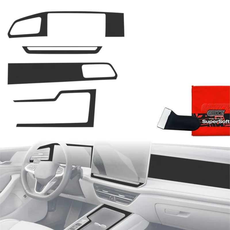 4in1 Schutzfolien Grizz Protector für Mittelkonsole & Armaturenbrett - Volkswagen Passat B9 12,9" (2024-2026) Schwarz Matt Antifingerprint