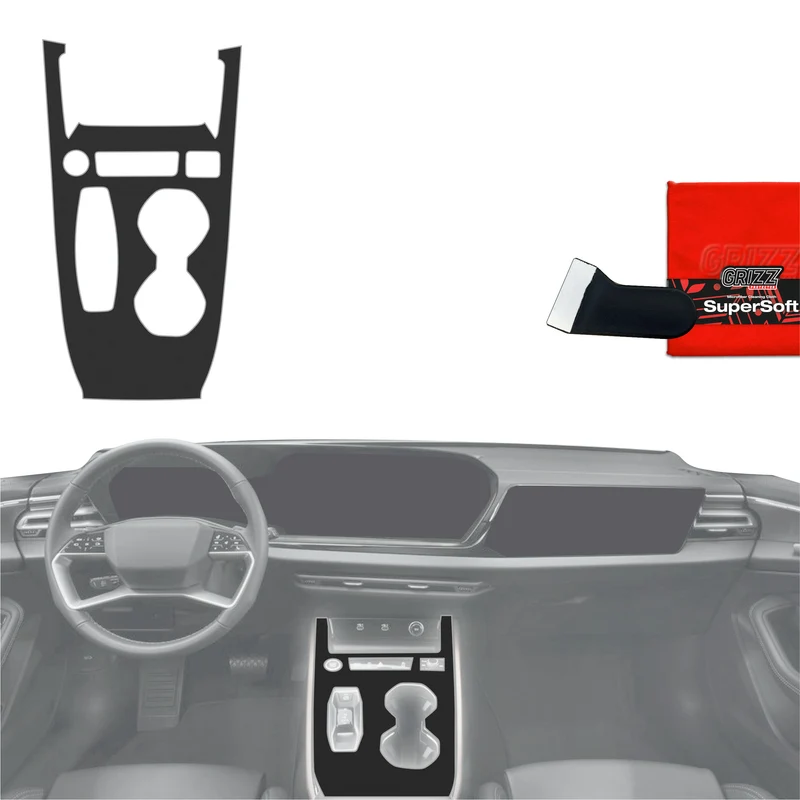 Schutzfolien Grizz Protector für Mittelkonsole - Audi A5 B10 (2025-2026) Schwarz Matt Antifingerprint