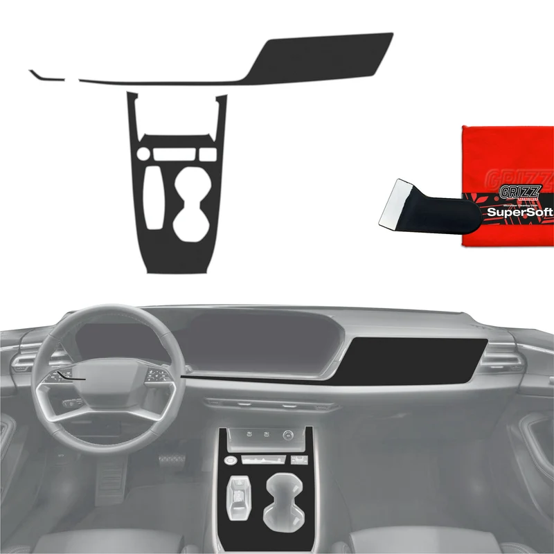 3in1 Schutzfolien Grizz Protector für Mittelkonsole & Armaturenbrett - Audi A5 B10 (2025-2026) Schwarz Matt Antifingerprint