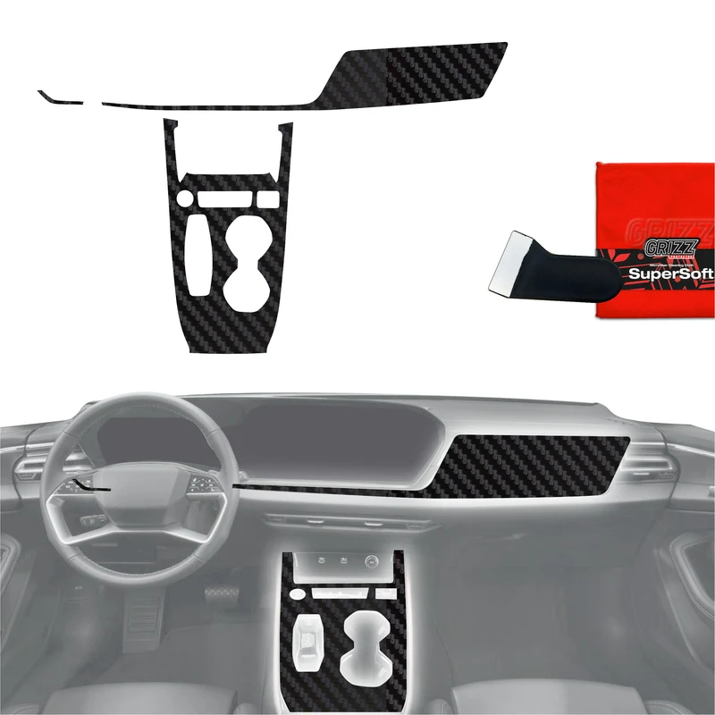 3in1 Schutzfolien Grizz Protector für Mittelkonsole & Armaturenbrett - Audi A5 B10 (2025-2026) Carbon Optik Matt Antifingerprint