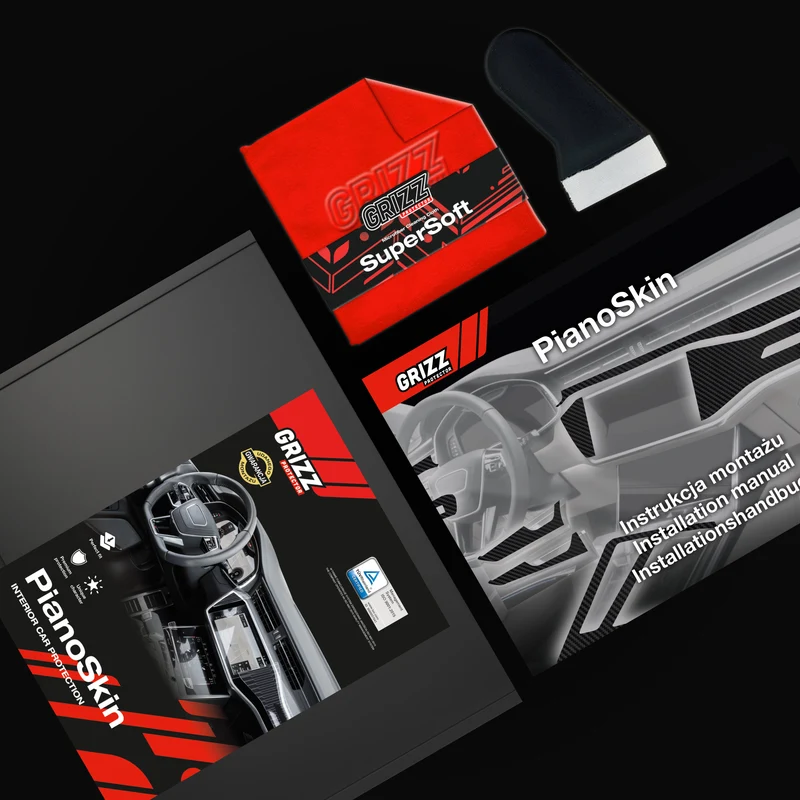 5in1 Schutzfolien Grizz Protector für Mittelkonsole & Armaturenbrett - Audi RS3 8Y (2020-2024) Carbon Optik Glanz