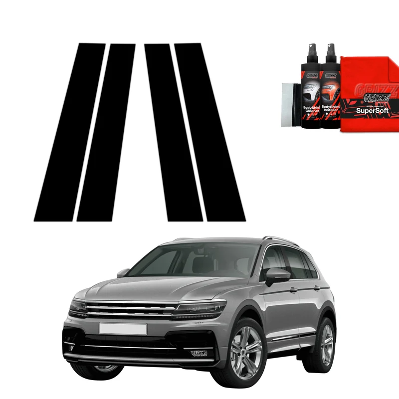 4in1 Schwarze Grizz Protector schutzfolie für B-Säule - Volkswagen Tiguan 2 (2016-2020)
