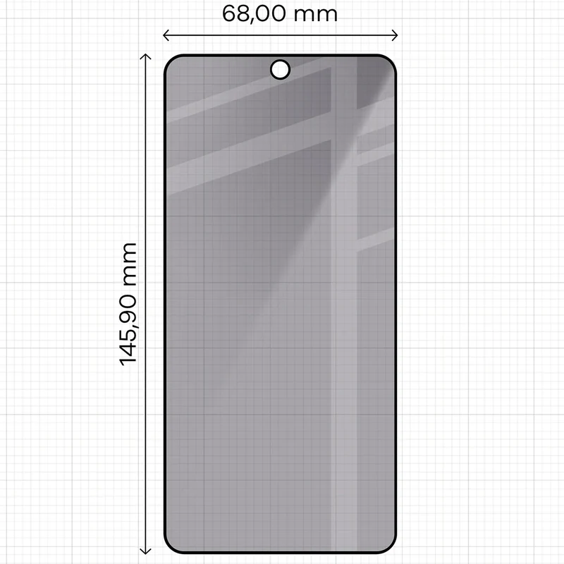Gehärtetes Glas mit Privatschutzfilter für Galaxy S26, Bizon Glass Edge Shadow, getönt mit schwarzer Rahmen