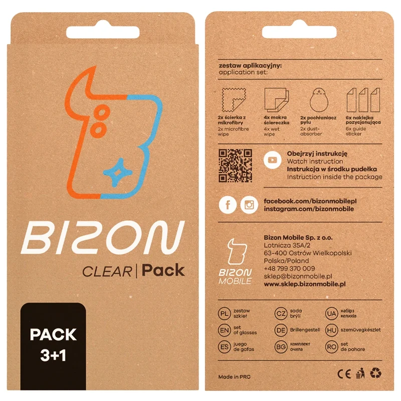 Gehärtetes Glas - 3 Stück + Kameraschutz für OnePlus 15, Bizon Glass Clear Pack