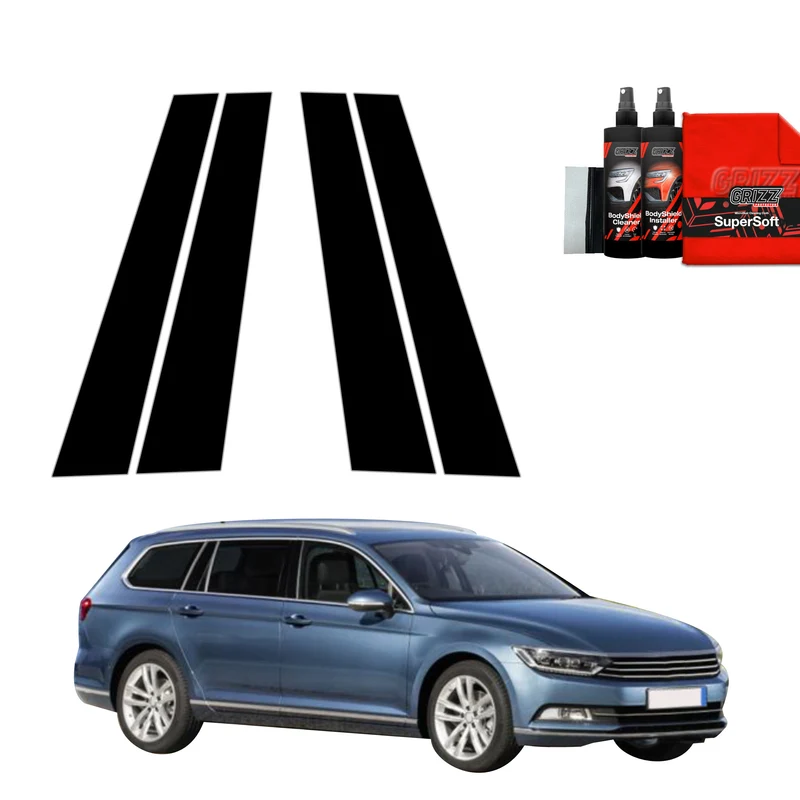 4in1 Schwarze Grizz Protector schutzfolie für B-C-Säule - Volkswagen Passat B8 Kombi (2014-2022)