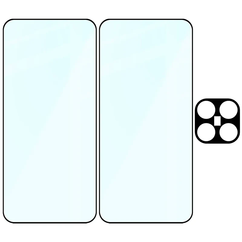 Gehärtetes Glas - 2 Stück + Kameraschutz für Xiaomi 15T Pro, Bizon Glass Edge Pack, Schwarz