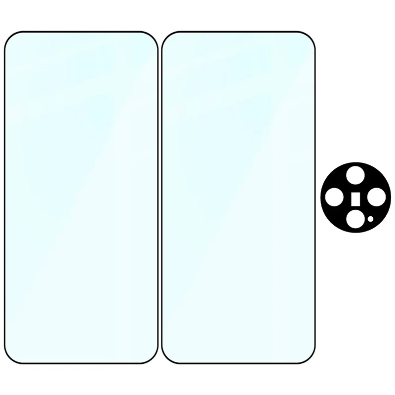 Gehärtetes Glas - 2 Stück + Kameraschutz für Vivo X300, Bizon Glass Edge Pack, Schwarz