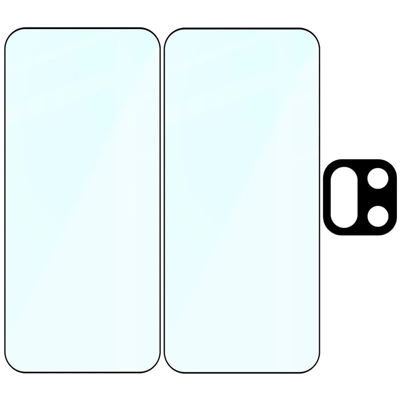 Gehärtetes Glas - 2 Stück + Kameraschutz für OnePlus 15, Bizon Glass Edge Pack, Schwarz