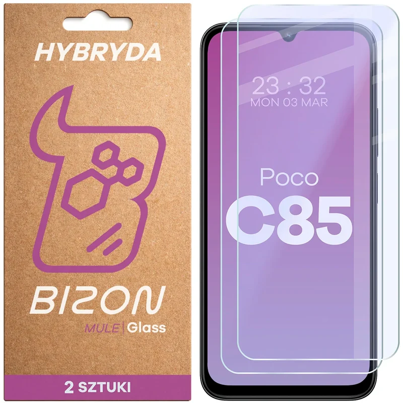 Flexibles Hybridglas für Xiaomi POCO C85 4G, Bizon Hybrid Mule Duo, 2 Stück