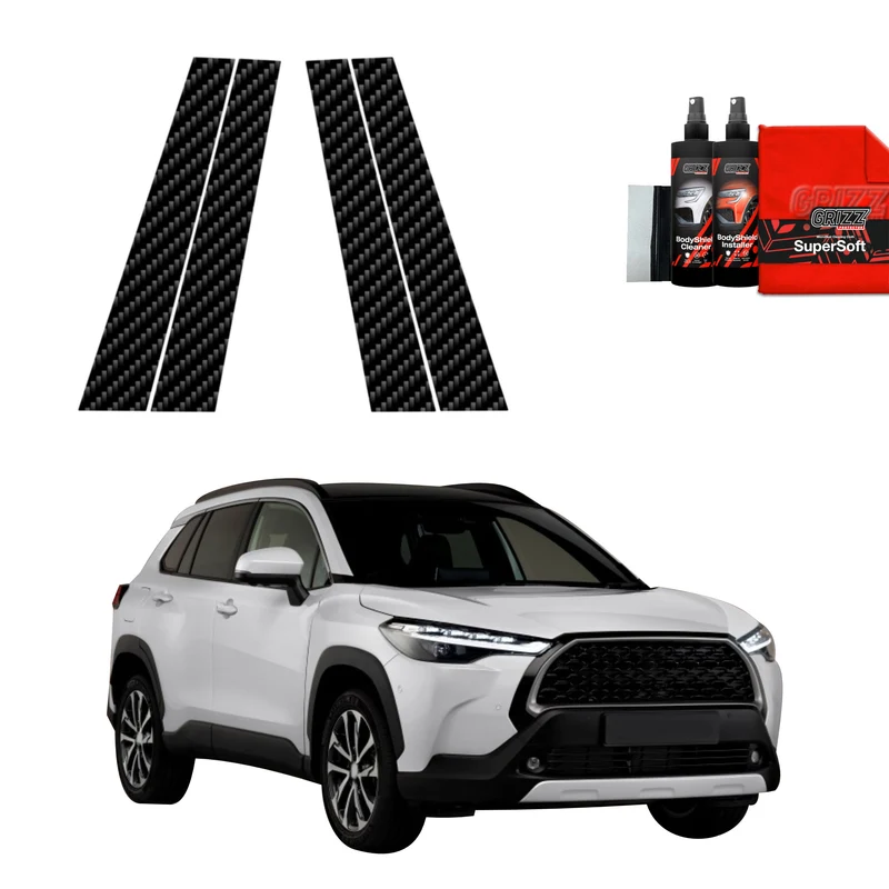 4in1 Kohlenstoff Schutzfolie Grizz Protector für B-Säule - Toyota Corolla Cross (2022-2026)