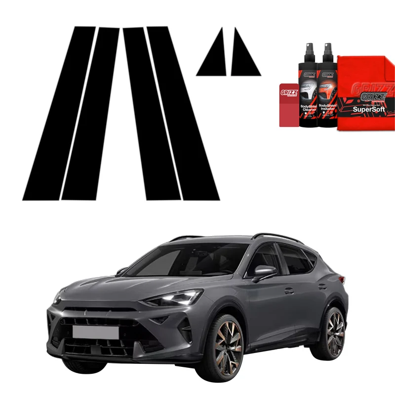 6in1 Schwarze Grizz Protector schutzfolie für B-Säule - Cupra Formentor Facelift (2024-2026)