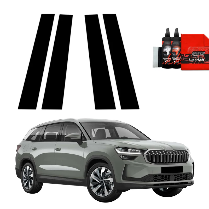4in1 Schwarze Grizz Protector schutzfolie für B-Säule - Skoda Kodiaq 2 (2024-2026)