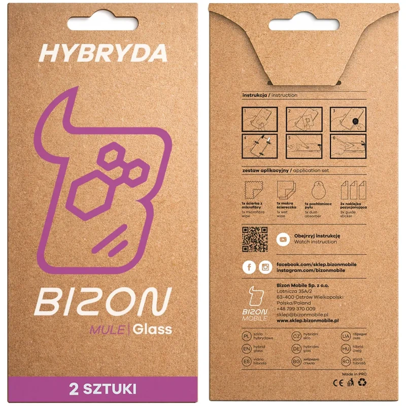 Flexibles Hybridglas für Galaxy S25 Ultra, Bizon Hybrid Mule Duo, 2 Stück