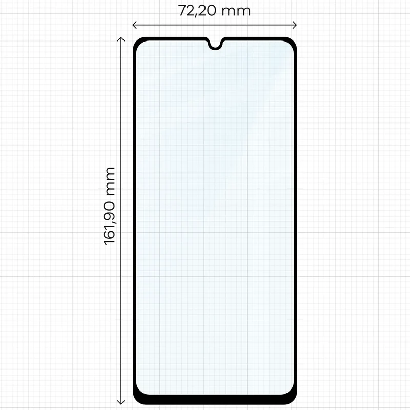 Gehärtetes Glas für Galaxy A07 4G / 5G, Bizon Glass Edge, Schwarzer Rahmen