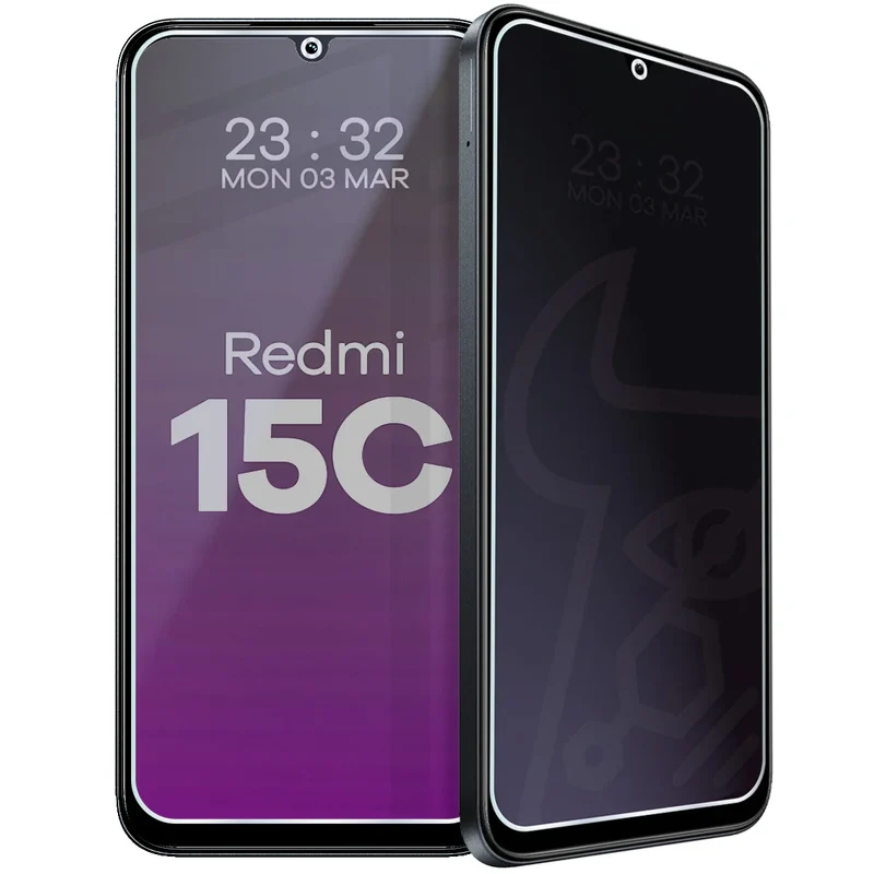 Hybridglas mit Privatschutzfilter für Xiaomi Redmi 15C 4G, Bizon Hybrid Shadow, Matt