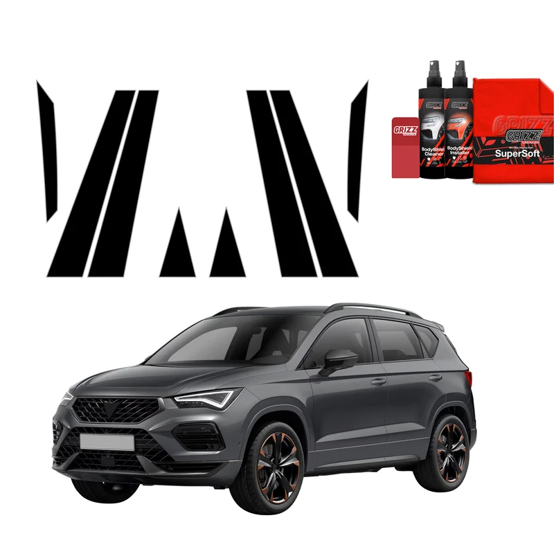 10in1 Schwarze Grizz Protector schutzfolie für B-C-Säule - Cupra Ateca (2020-2026)