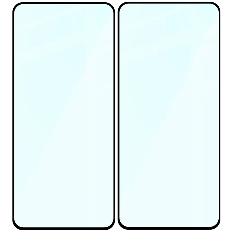 Gehärtetes Glas für Realme 14 5G / 14T 5G, Bizon Glass Edge Duo, Schwarzer Rahmen, 2 Stück