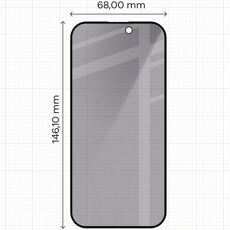Gehärtetes Glas mit Privatschutzfilter für iPhone 17 / 17 Pro / 16 Pro, Bizon Glass Edge Shadow Duo, getönt mit schwarzer Rahmen, 2 Stück