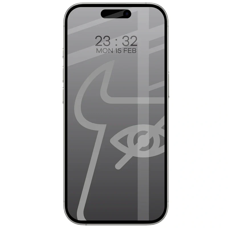 Gehärtetes Glas mit Privatschutzfilter für iPhone 17 / 17 Pro / 16 Pro, Bizon Glass Edge Shadow Duo, getönt mit schwarzer Rahmen, 2 Stück