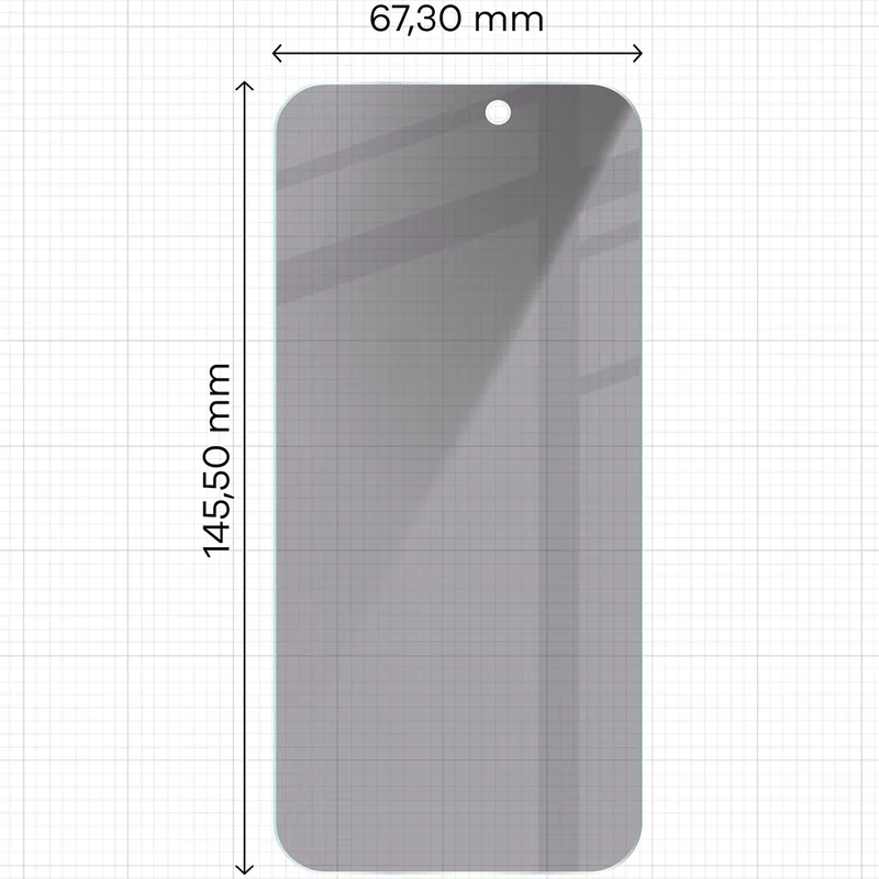 Gehärtetes Glas mit Privatschutzfilter für iPhone 17 / 17 Pro / 16 Pro, Bizon Glass Clear Shadow Duo, getönt, 2 Stück