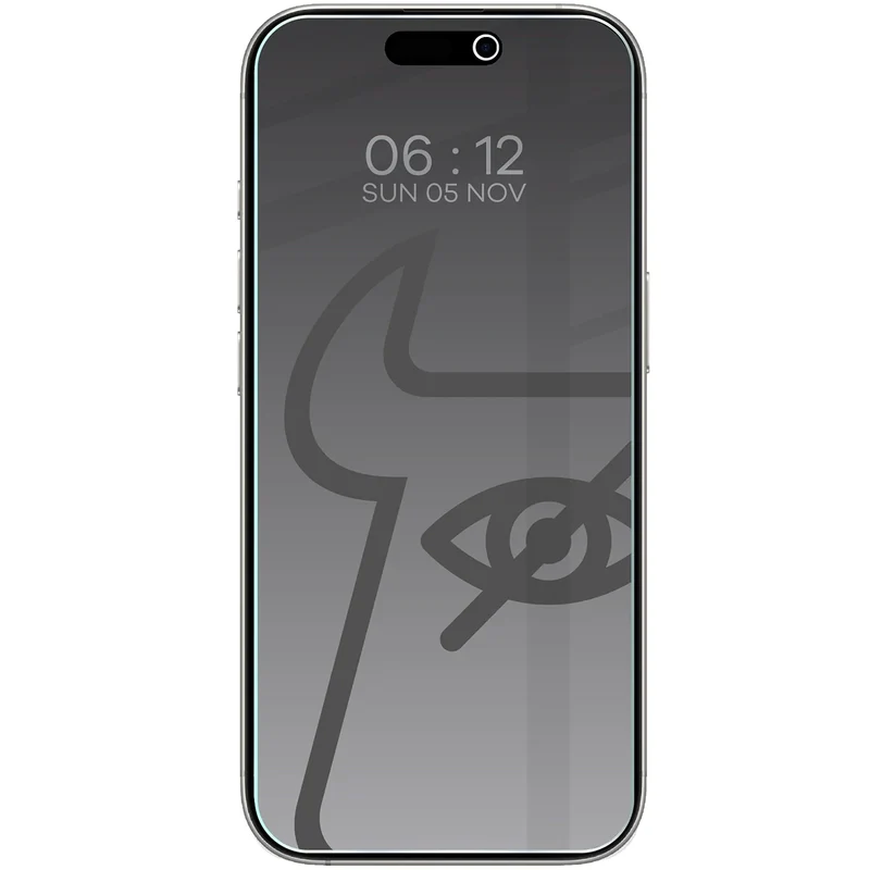 Gehärtetes Glas mit Privatschutzfilter für iPhone 17 / 17 Pro / 16 Pro, Bizon Glass Clear Shadow Duo, getönt, 2 Stück