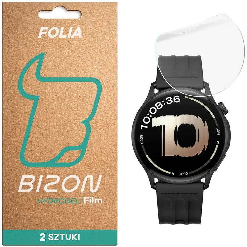 Hydrogel Folie für den Bildschirm für OnePlus Watch Lite 45 mm / Oppo Watch S 45 mm, Bizon Watch Film Hydrogel Duo, 2 Stück