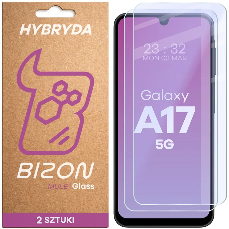 Flexibles Hybridglas für Galaxy A17 5G, Bizon Hybrid Mule Duo, 2 Stück