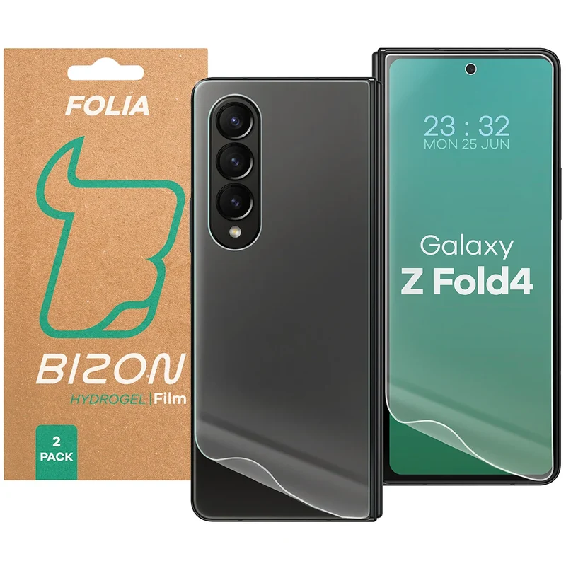 Hydrogel Folie für Display und Rückseite Bizon Film Hydrogel Pack für Galaxy Z Fold4, 2 Stück
