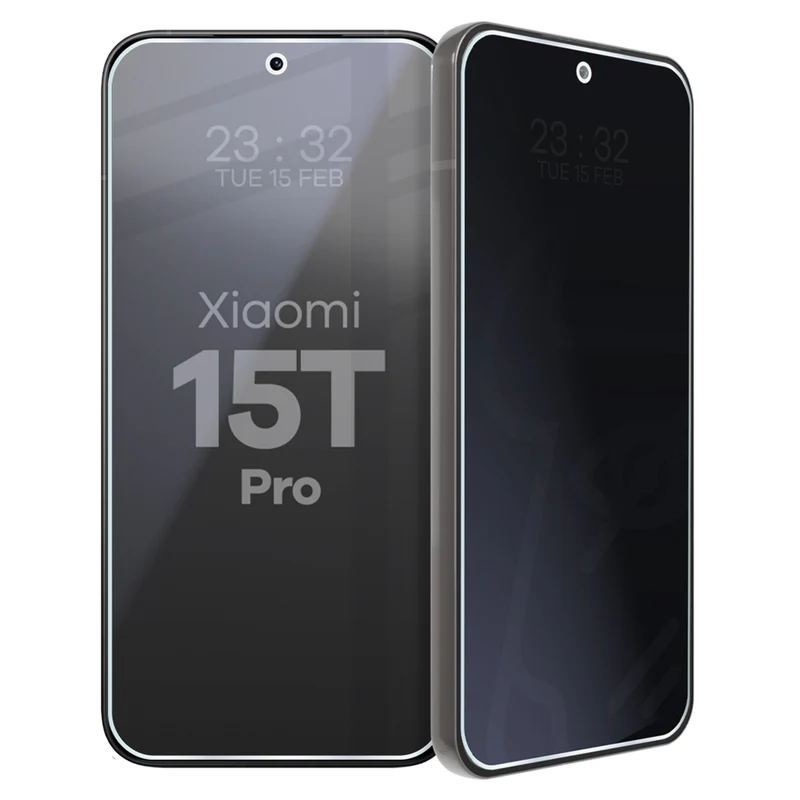 Hybridglas mit Privatschutzfilter für Xiaomi 15T Pro, Bizon Hybrid Shadow, Matt