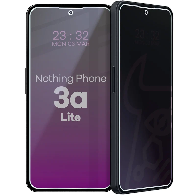 Hybridglas mit Privatschutzfilter für Nothing Phone (3a) Lite, Bizon Hybrid Shadow, Matt