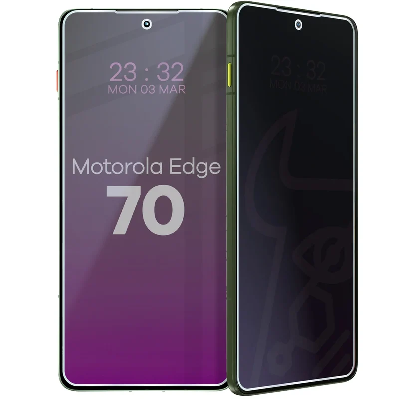 Hybridglas mit Privatschutzfilter für Motorola Edge 70, Bizon Hybrid Shadow, Matt