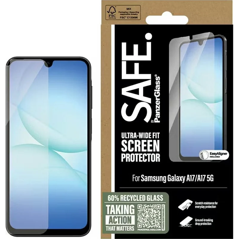 Gehärtetes Glas für Galaxy A17 / A17 5G, SAFE by PanzerGlass Ultra-Wide Fit, Transparent