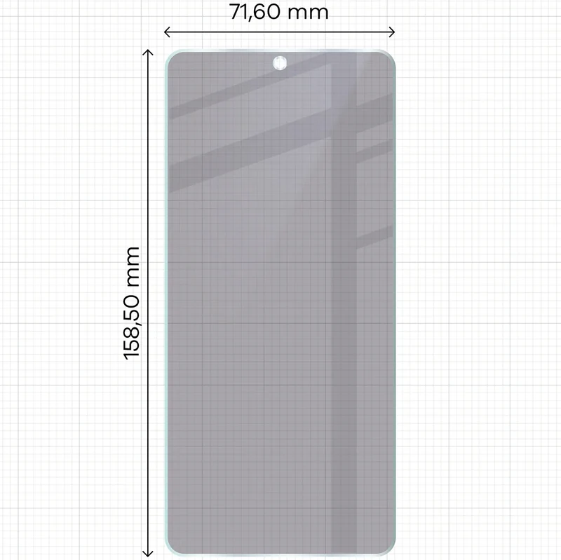 Hybridglas mit Privatschutzfilter für Xiaomi Poco M7 Pro 5G, Bizon Hybrid Shadow, Matt