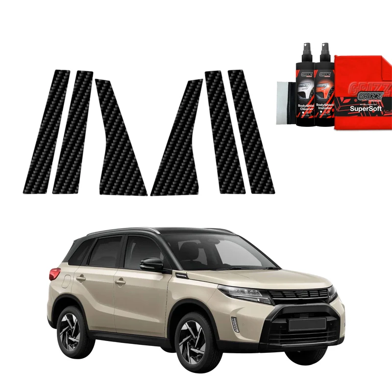 6in1 Kohlenstoff Schutzfolie Grizz Protector für B-C-Säule - Suzuki Vitara Facelift (2024-2026)