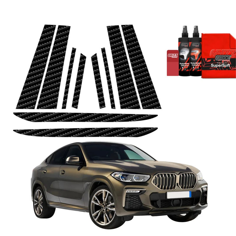 10in1 Kohlenstoff Schutzfolie Grizz Protector für B-C-Säule - BMW X6M (2019-2023)