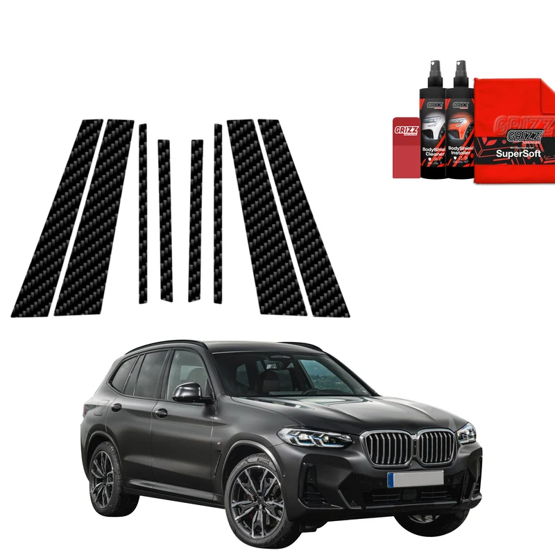 8in1 Schwarze Grizz Protector schutzfolie für B-C-Säule - BMW X3 (2021-2024)