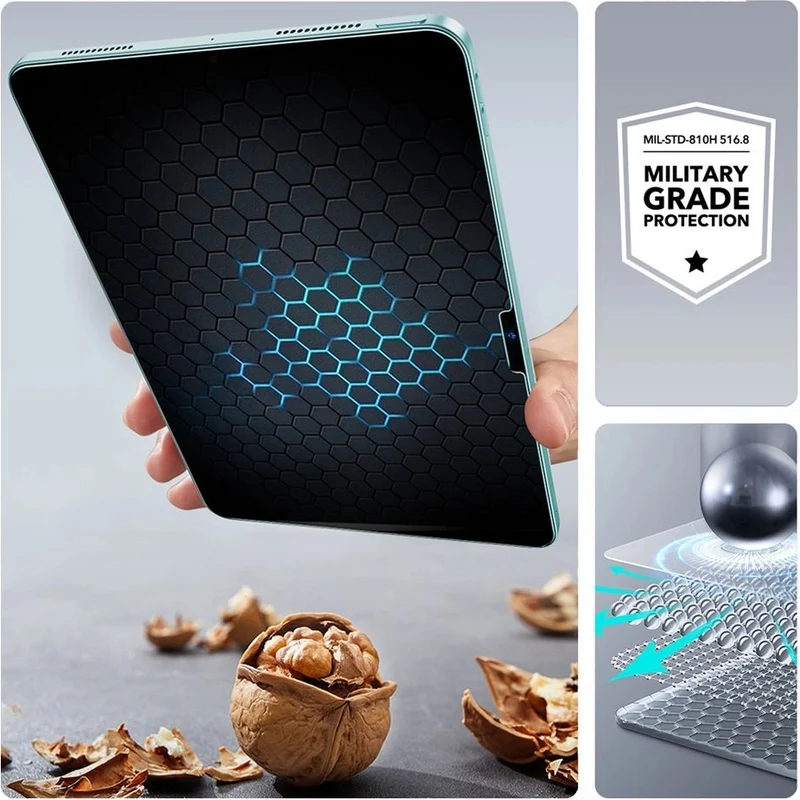 Gehärtetes Glas mit Positionierrahmen für iPad Pro 11" M5 2025 / M4 2024, ESR UltraFit Tempered Glass, 2 Stück