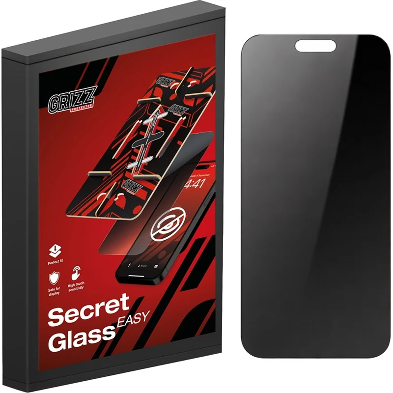 Hybrides Sichtschutzglas für iPhone 17, Grizz SecretGlass Easy mit Applikator, 2 Stück, Matt