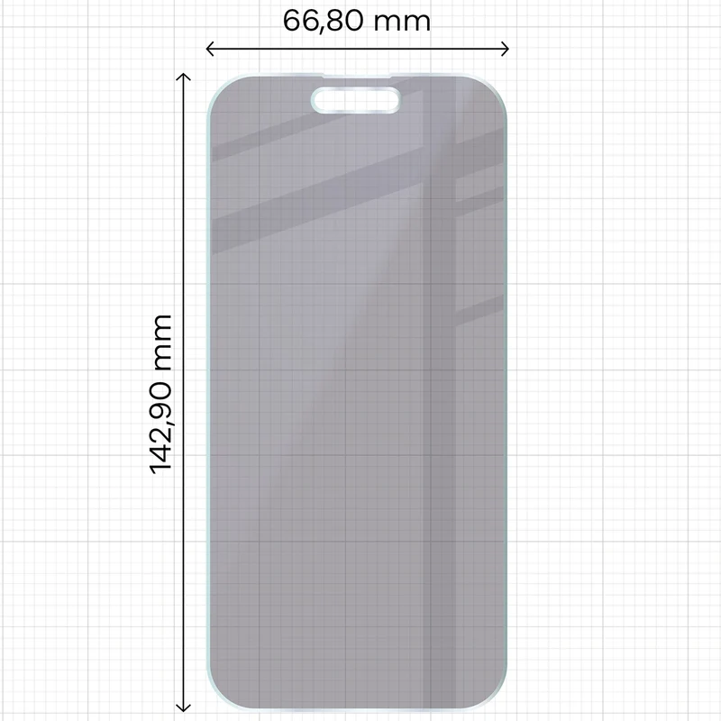 Hybridglas mit Privatschutzfilter für iPhone 15 Pro, Bizon Hybrid Shadow, Matt