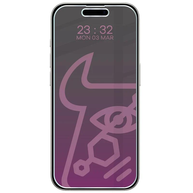 Hybridglas mit Privatschutzfilter für iPhone 15 Pro, Bizon Hybrid Shadow, Matt