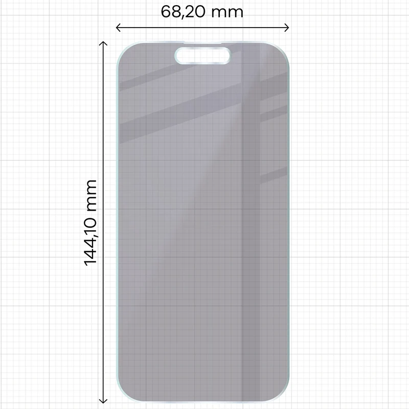 Hybridglas mit Privatschutzfilter für iPhone 15, Bizon Hybrid Shadow, Matt